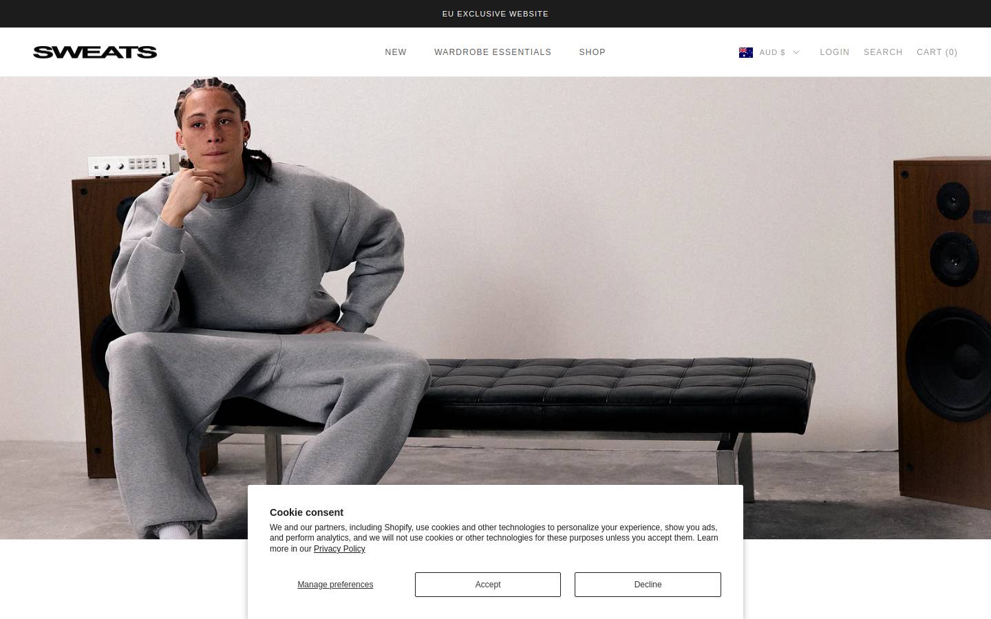 sweatscollective.com homepage screenshot