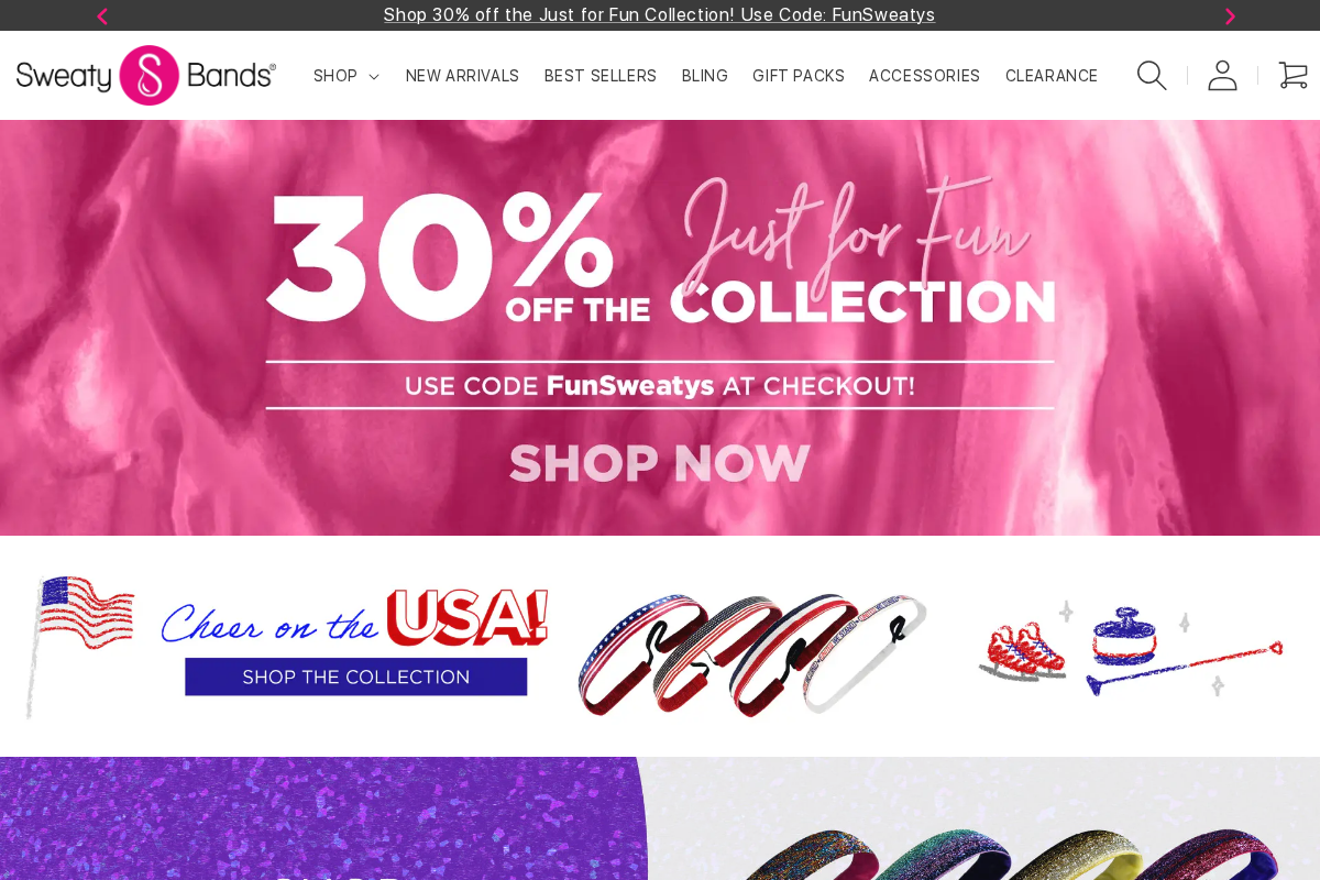 Sweaty Bands homepage screenshot