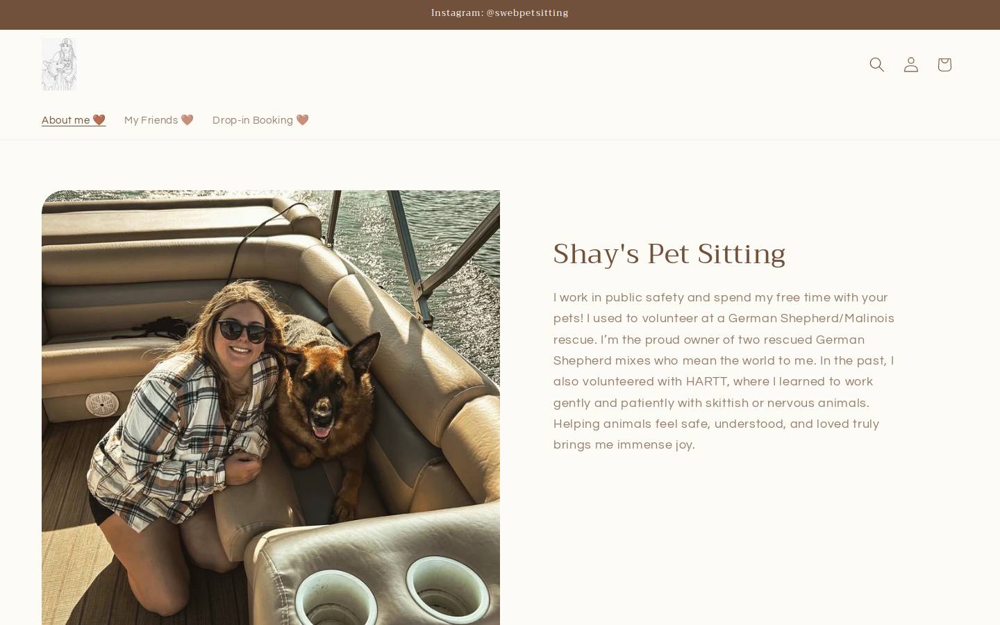 sweb-petsitting.com homepage screenshot