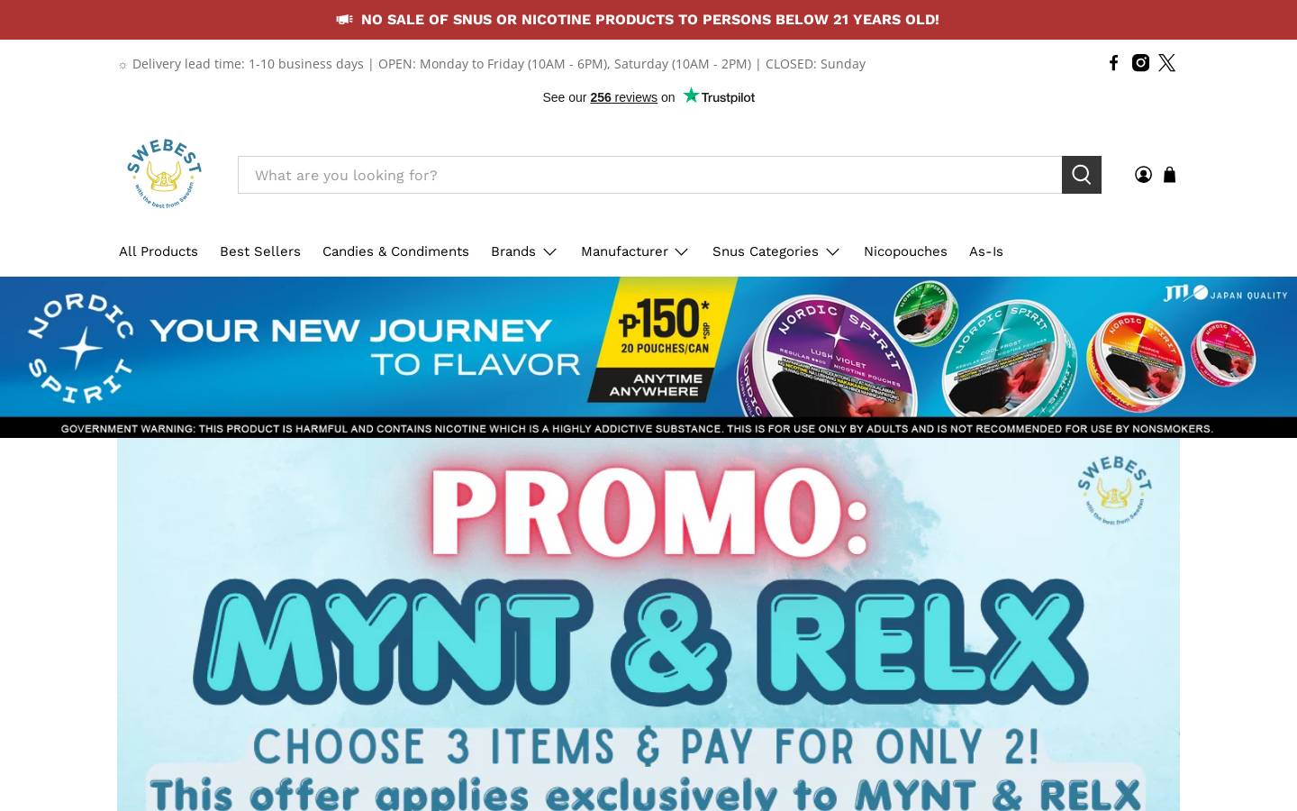 Swebest Snus Philippines homepage screenshot