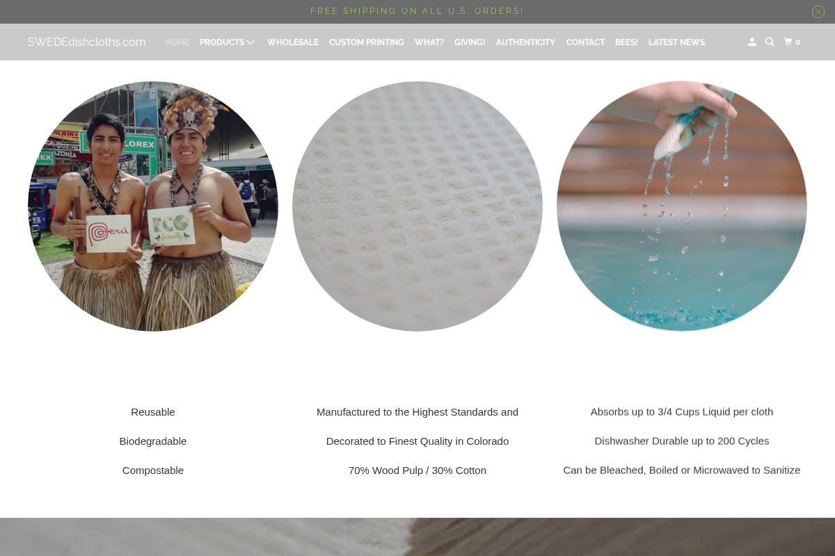 swededishcloths.com homepage screenshot