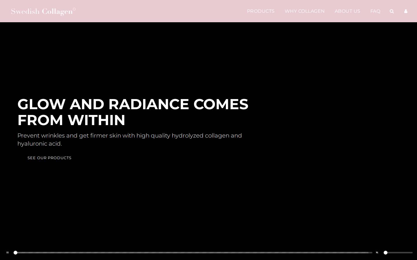 Swedish Collagen homepage screenshot