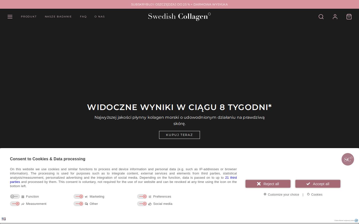 Swedish Collagen homepage screenshot