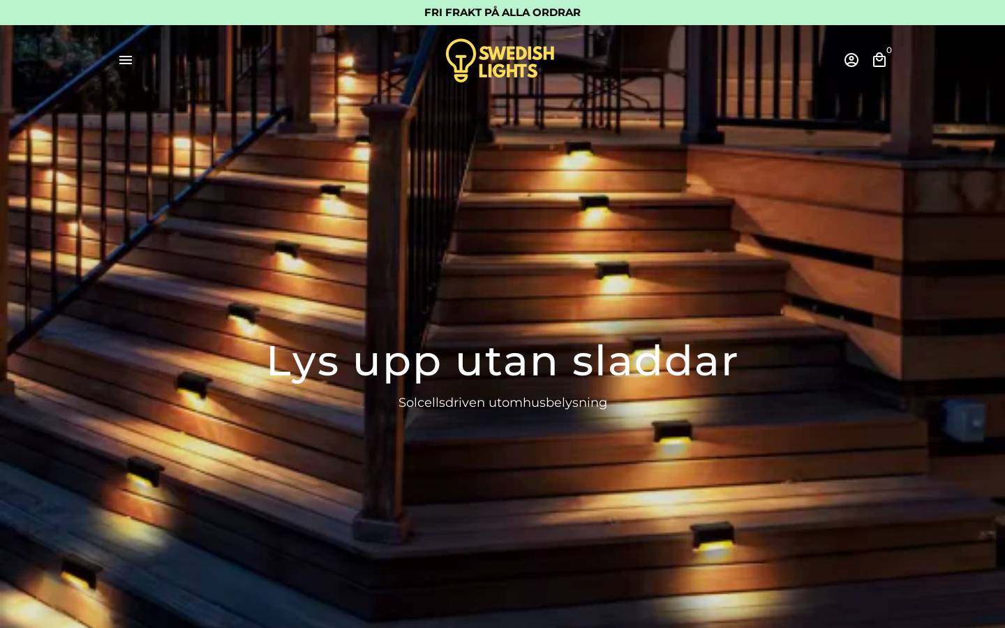 swedishlights.se homepage screenshot