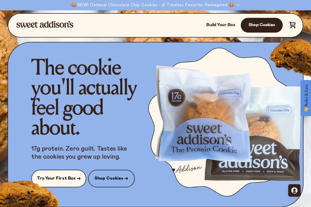 sweetaddisons.com homepage screenshot