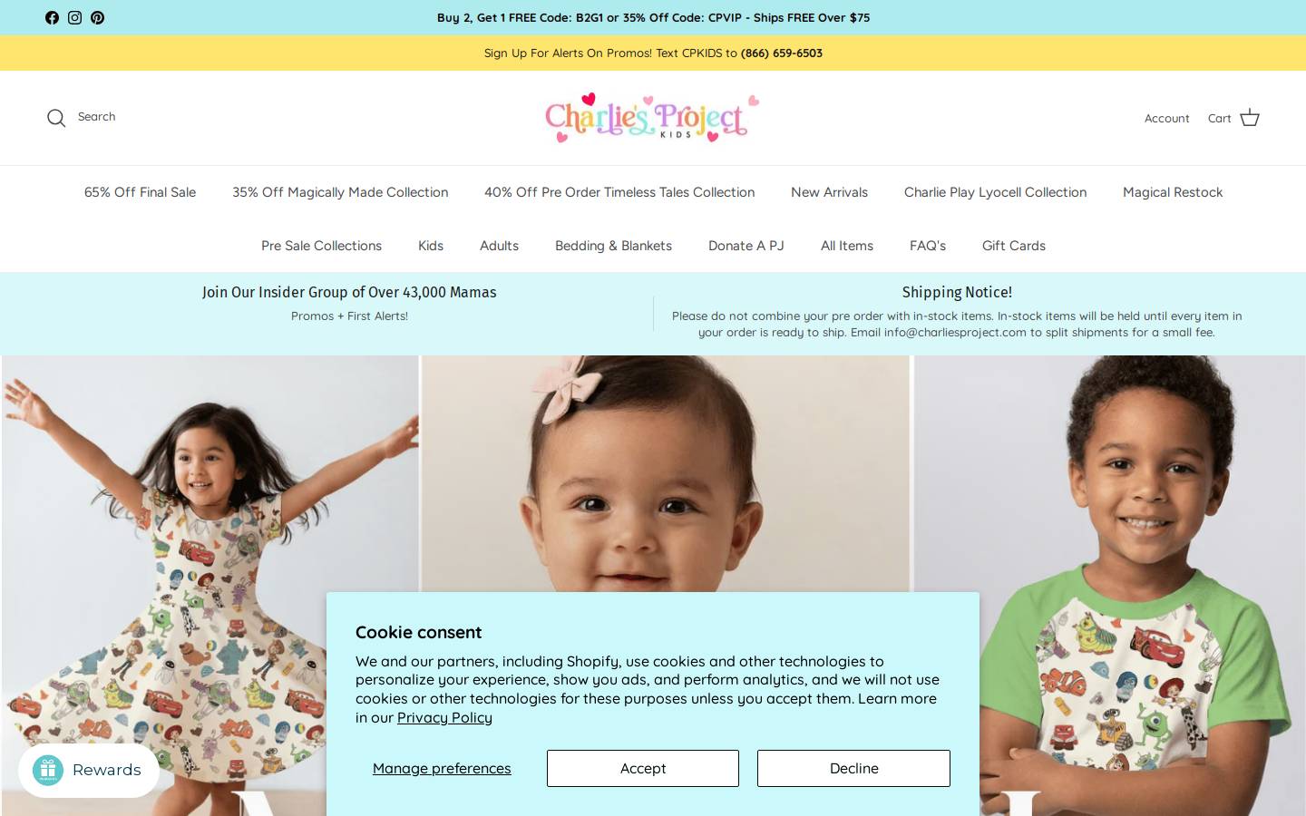 sweetbeeclothing.com homepage screenshot