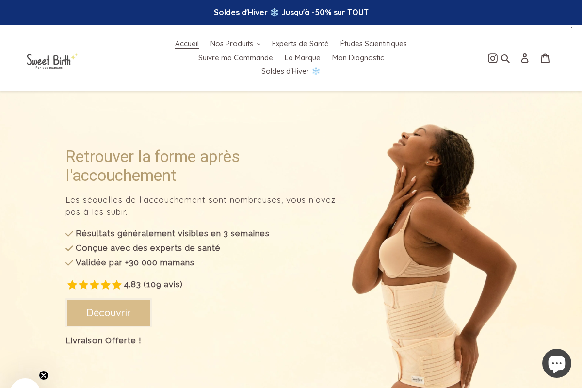 Sweet Birth homepage screenshot