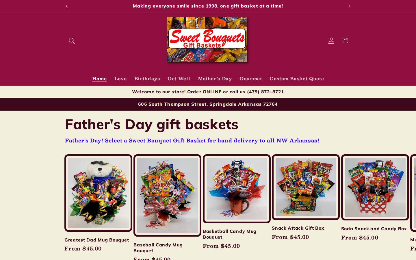 sweetbouquets.net homepage screenshot