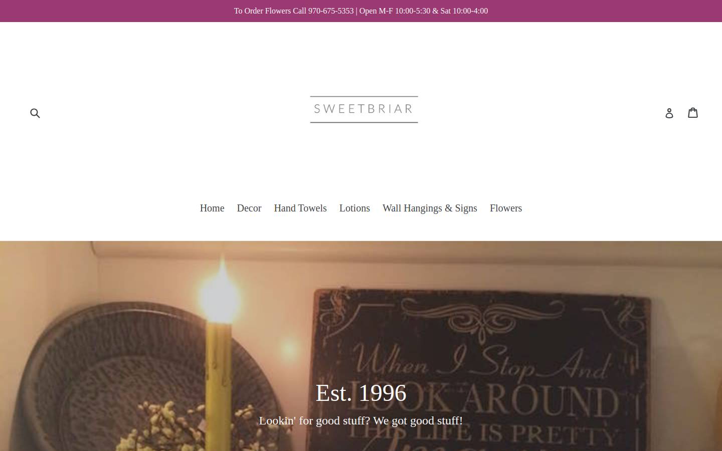 sweetbriaronline.com homepage screenshot