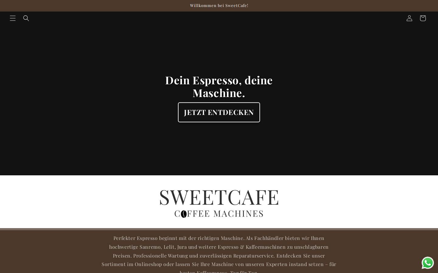 sweetcafe24.de homepage screenshot