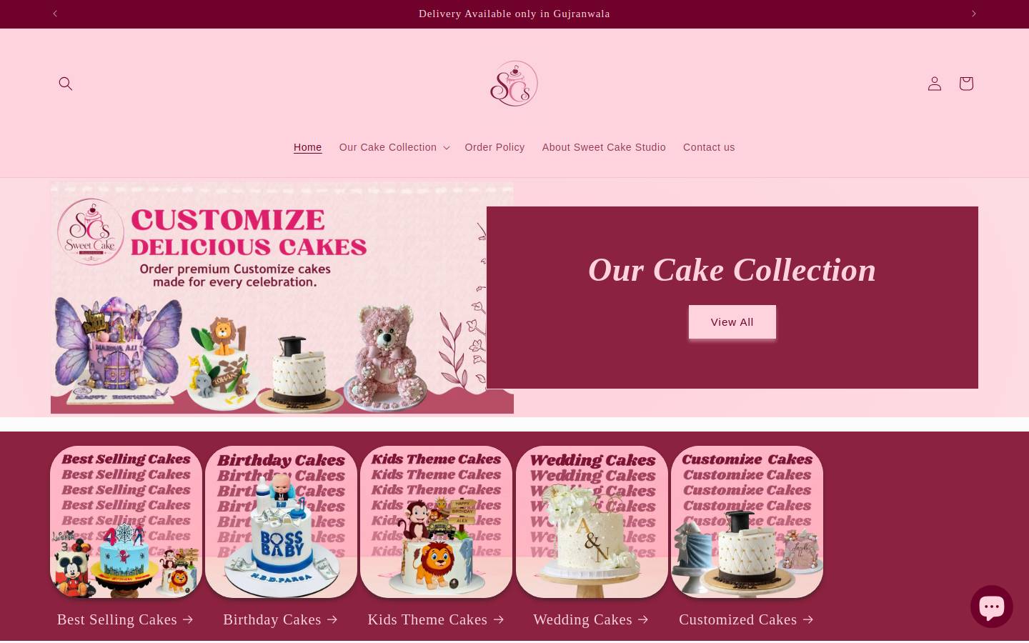 sweetcakestudio.com homepage screenshot