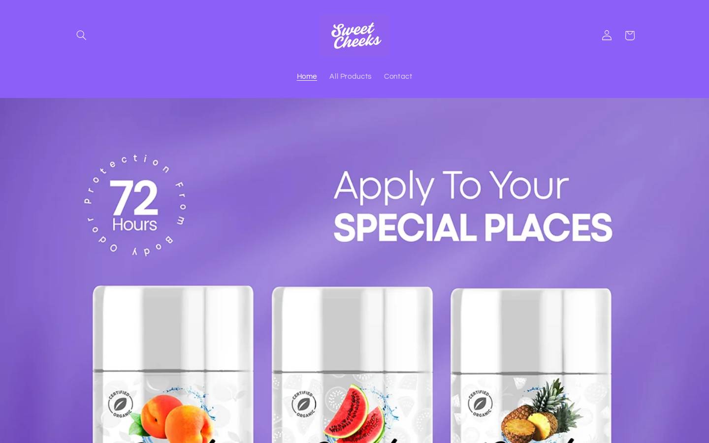 sweetcheeksdeo.com homepage screenshot
