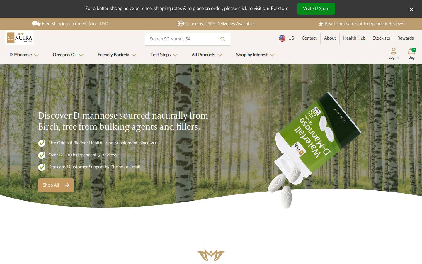 SC Nutra International homepage screenshot