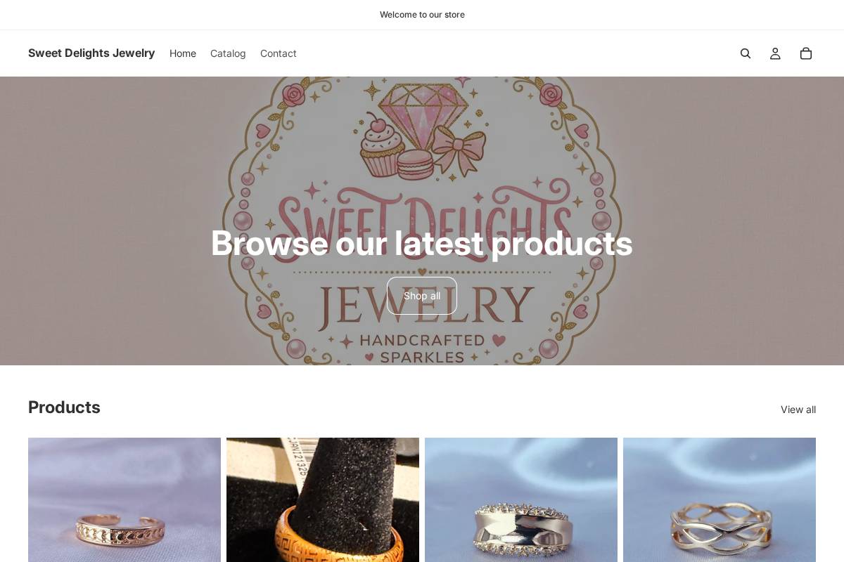 sweetdelightsjewelry.com homepage screenshot