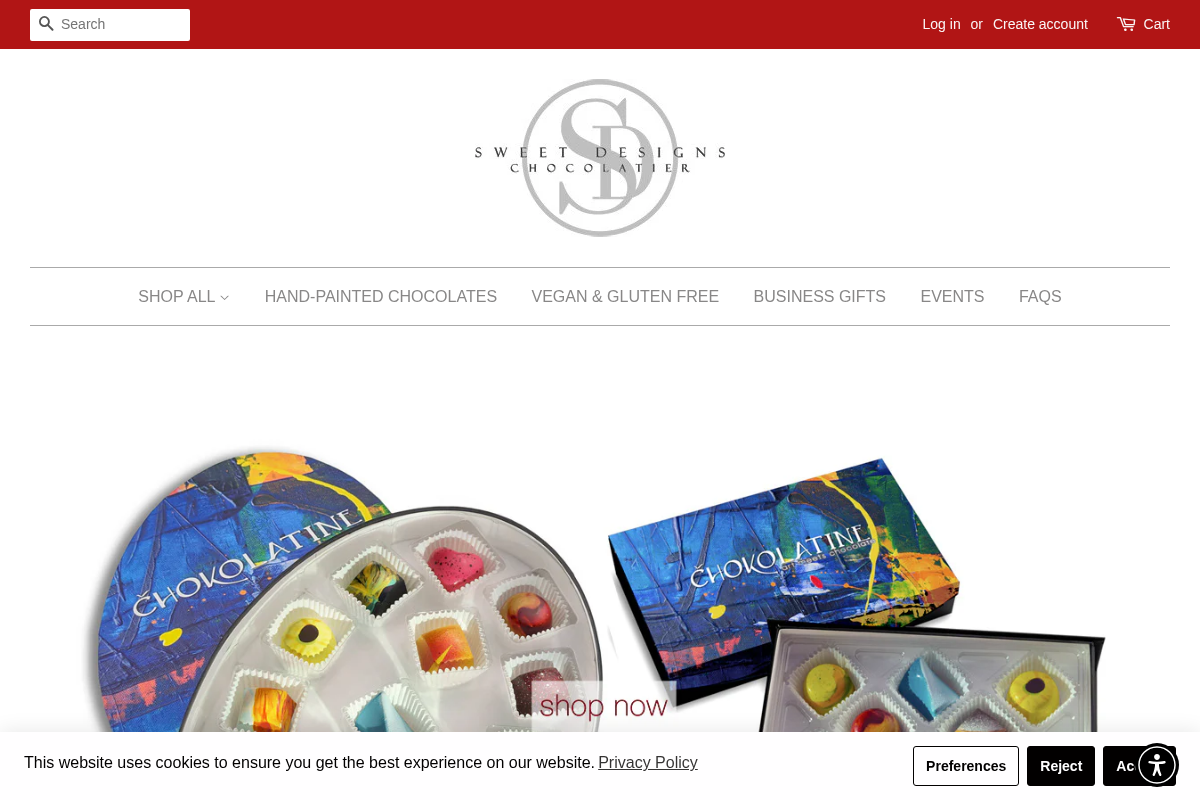 Sweet Designs Chocolatier homepage screenshot