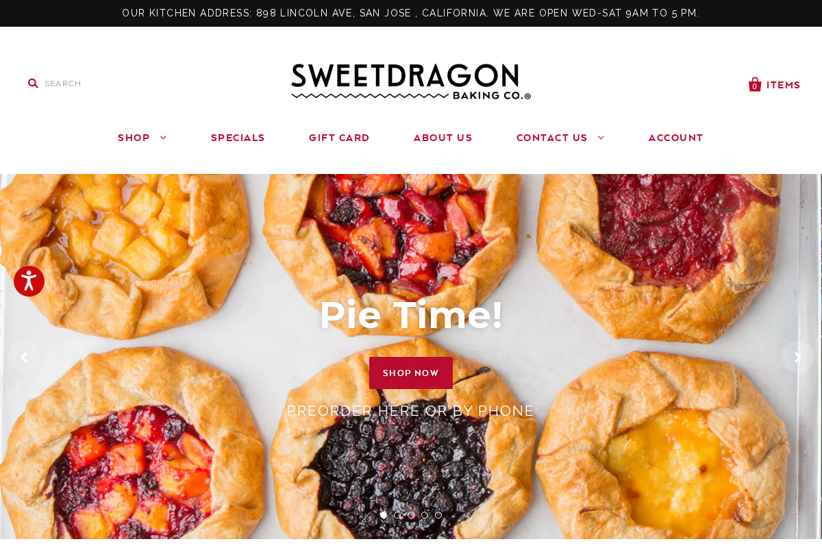 Sweetdragon Baking Company homepage screenshot