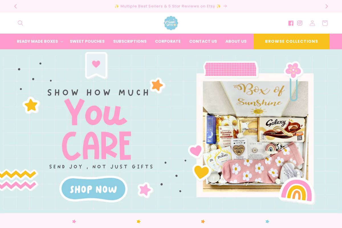 sweetegiftsuk.com homepage screenshot