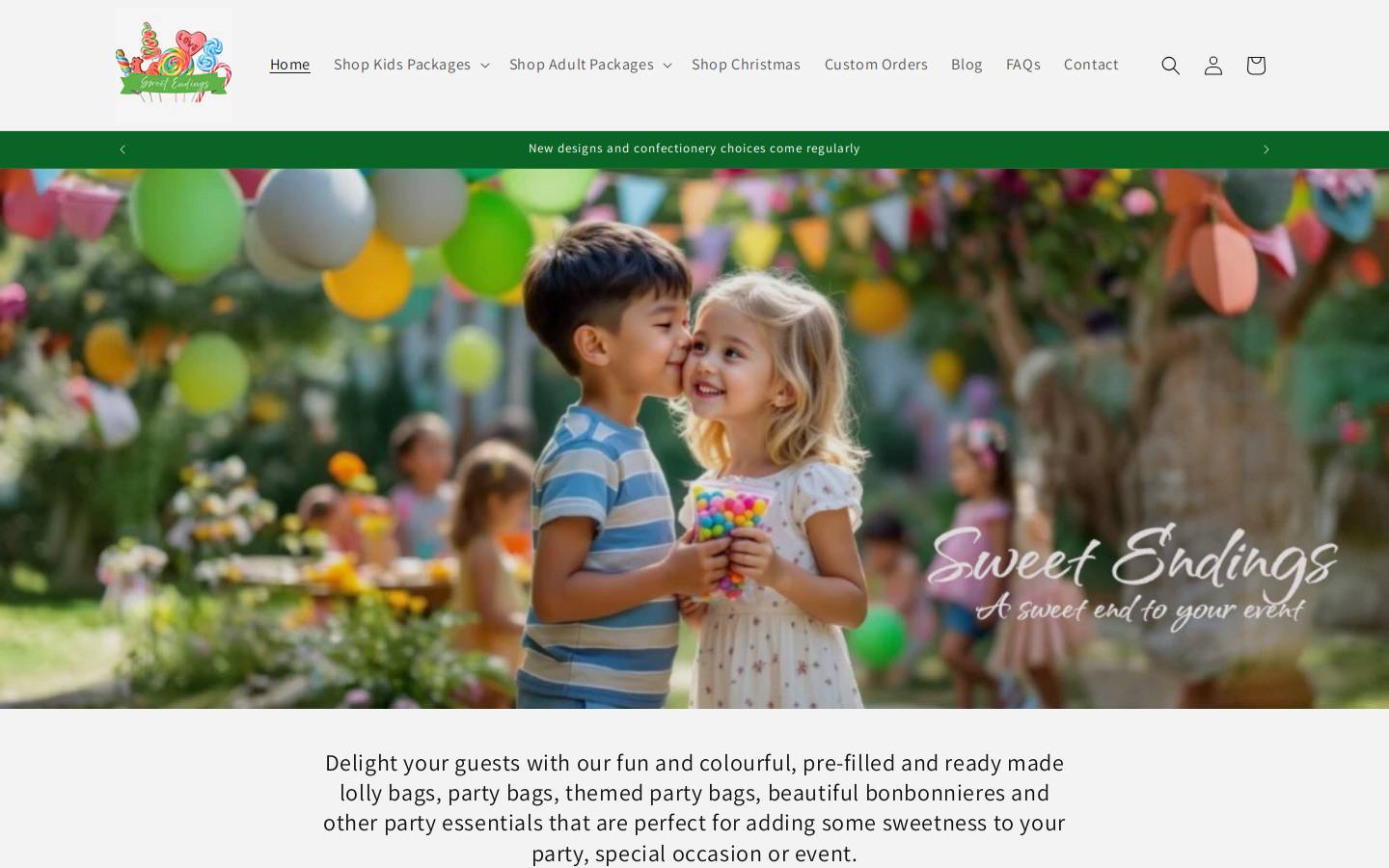 sweetendings.com.au homepage screenshot