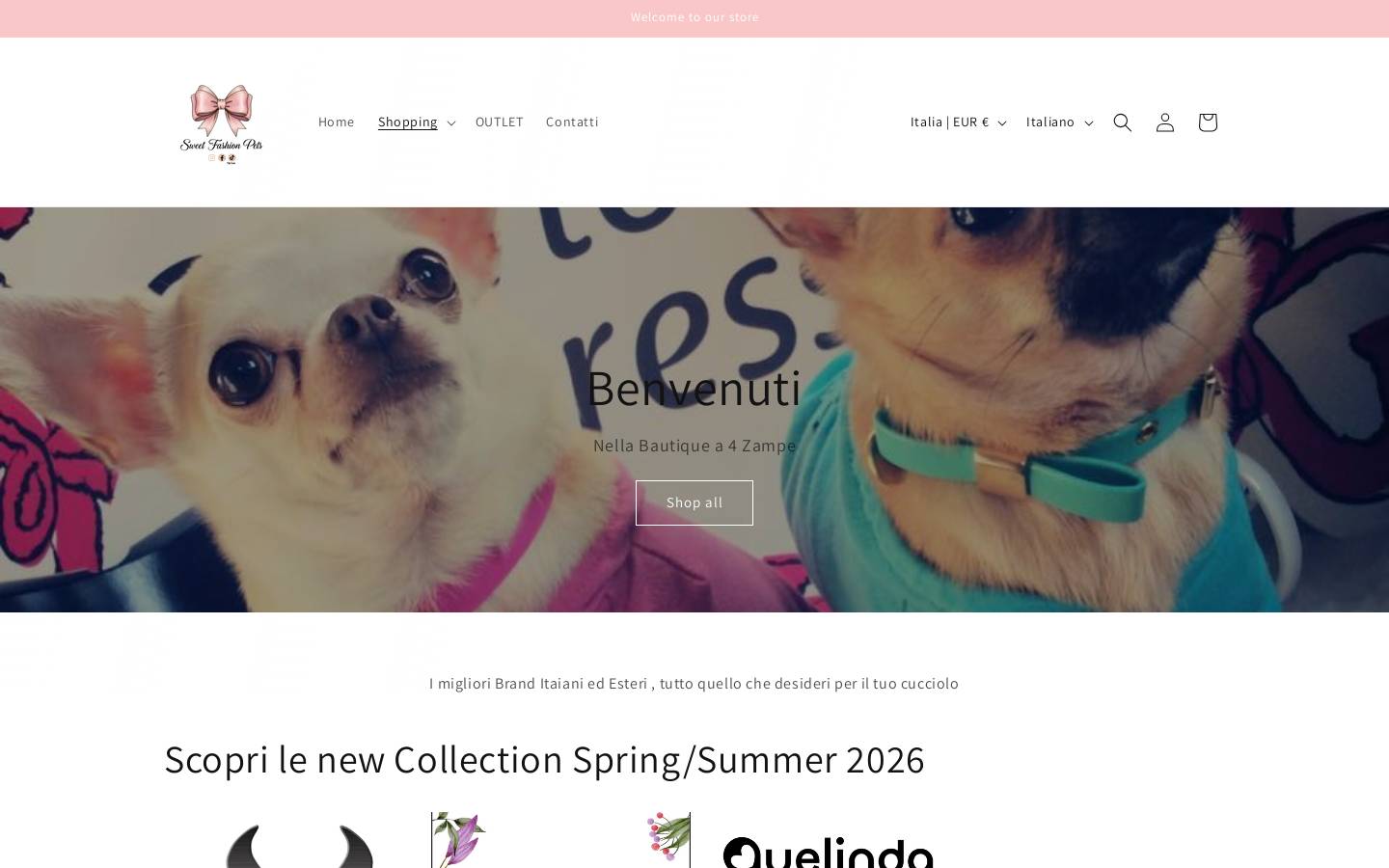 sweetfashionpets.com homepage screenshot