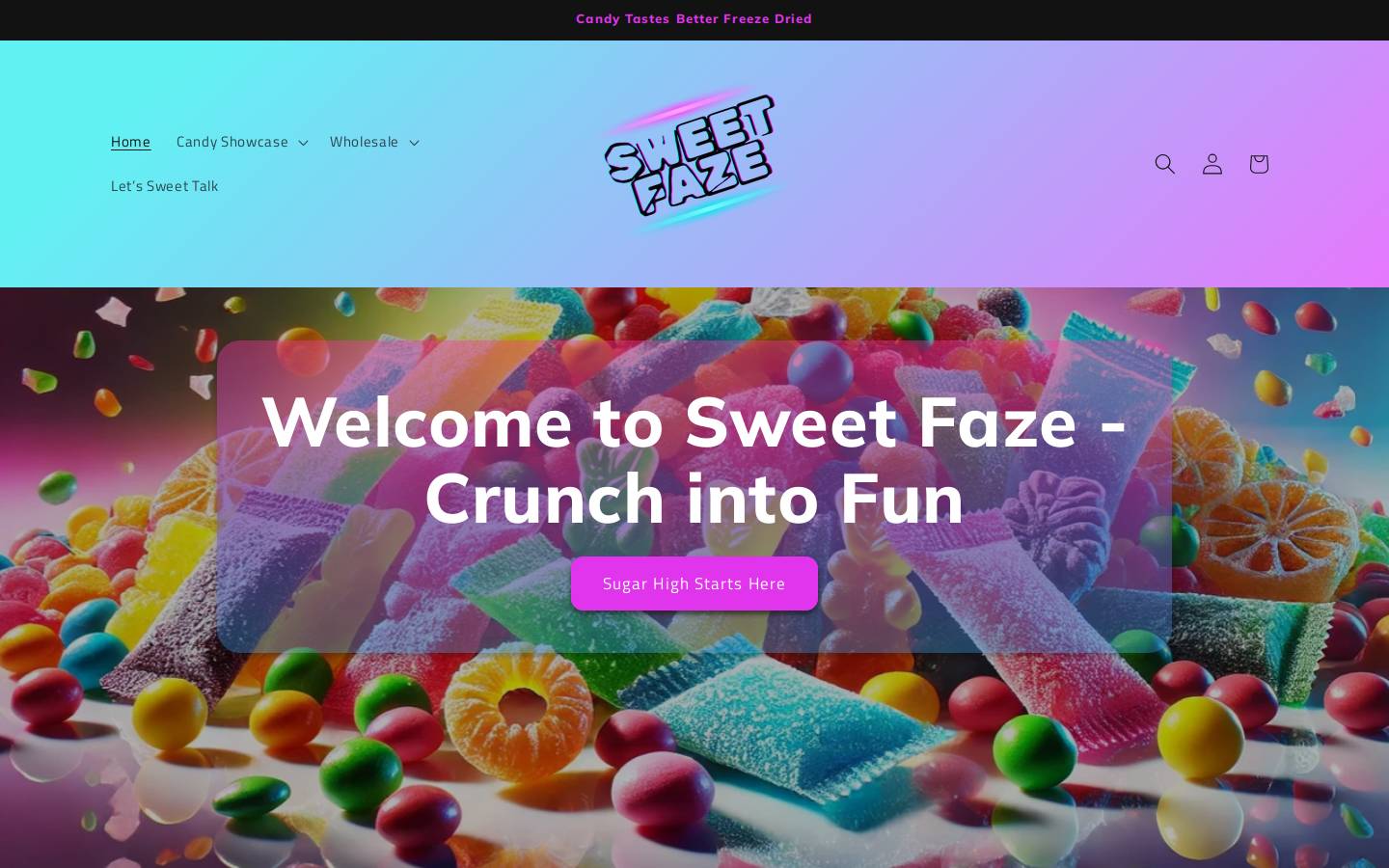 sweetfaze.com homepage screenshot