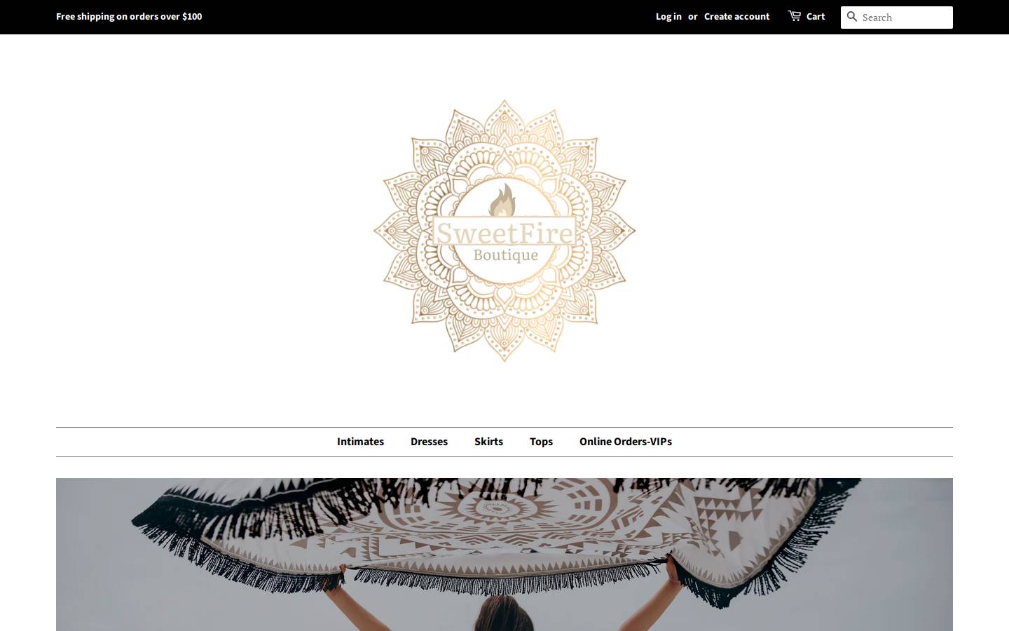 sweetfireboutique.com homepage screenshot