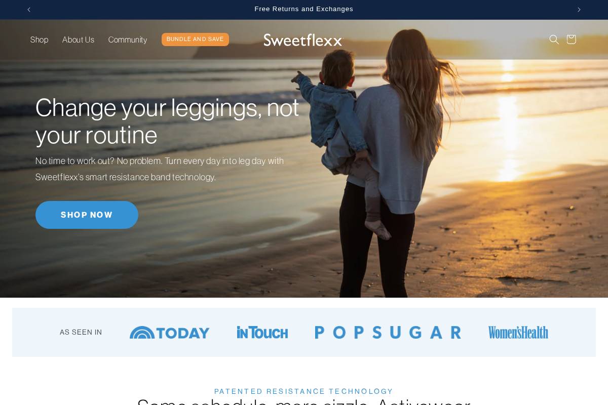 sweetflexx.com homepage screenshot