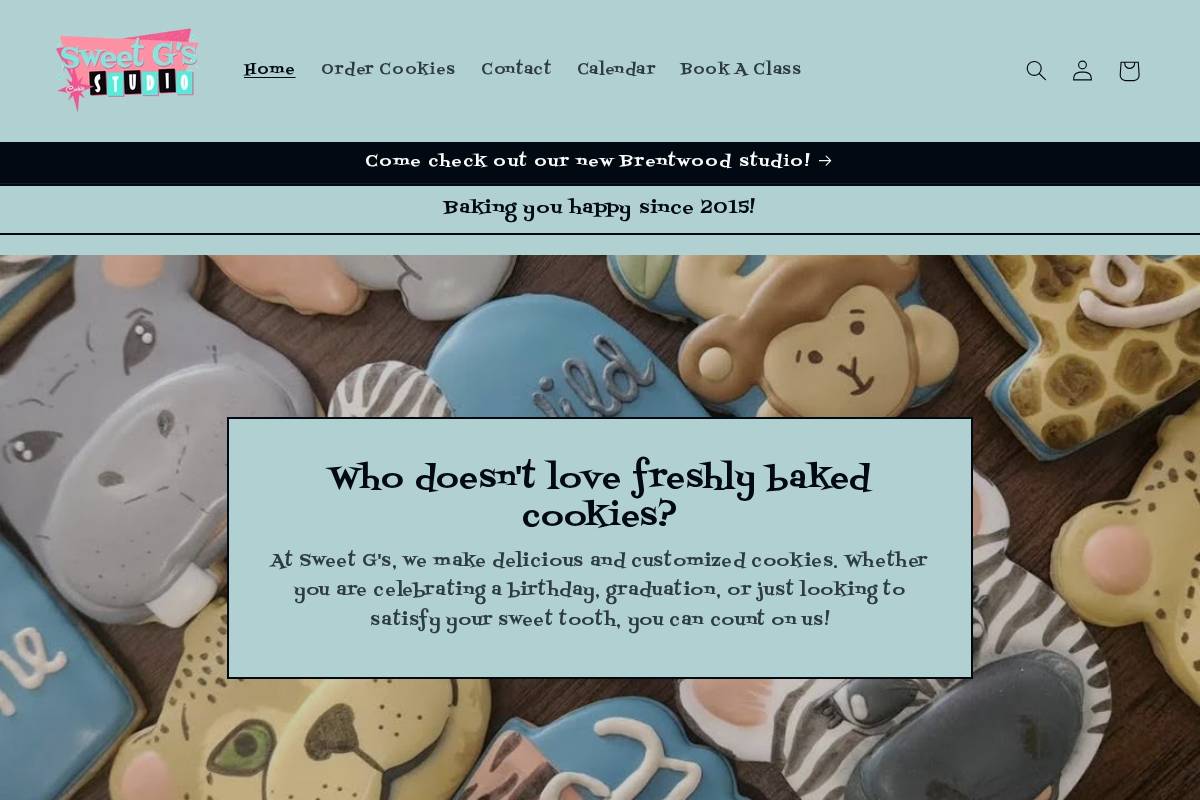 sweetgsbrentwood.com homepage screenshot