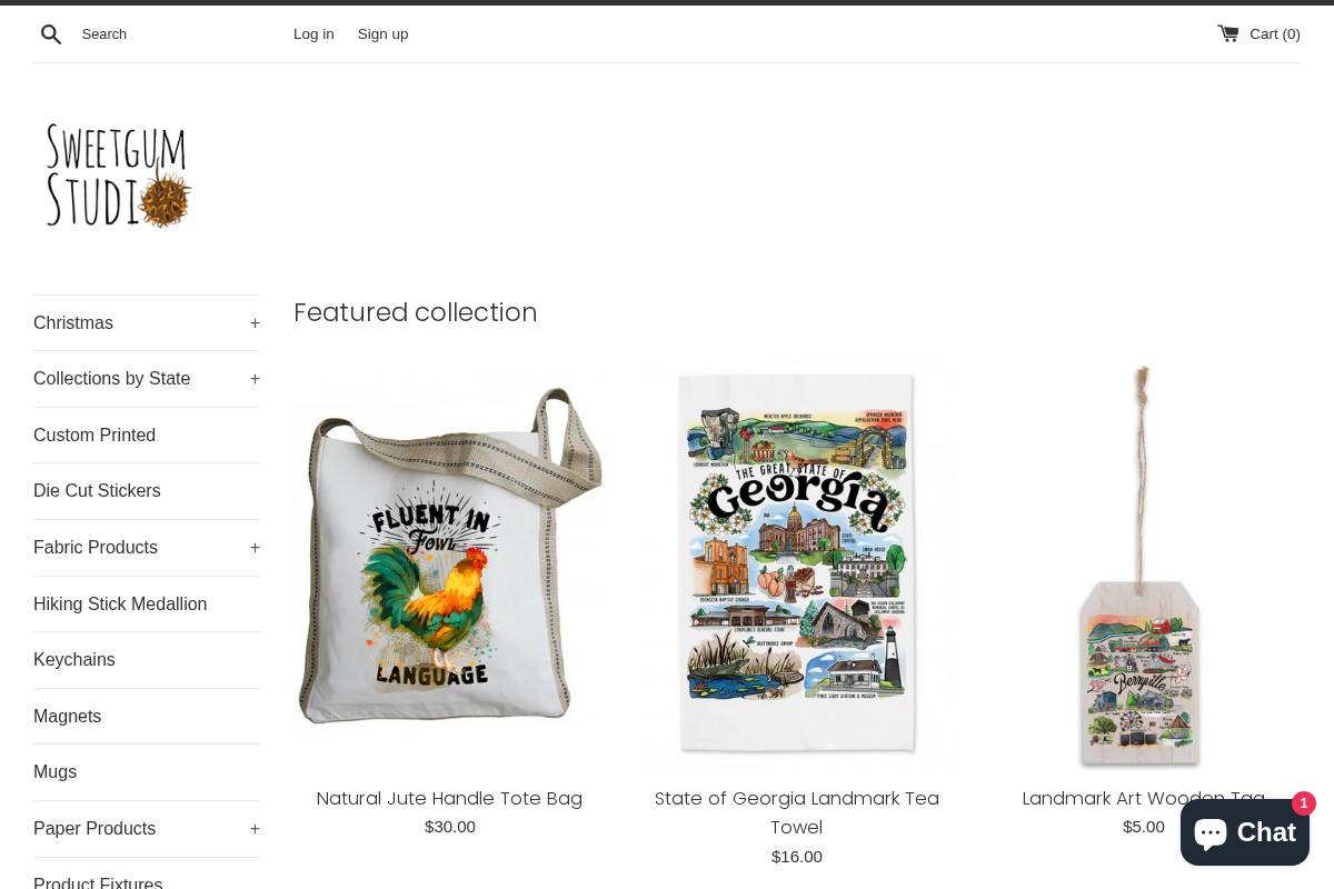 sweetgumstudio.net homepage screenshot