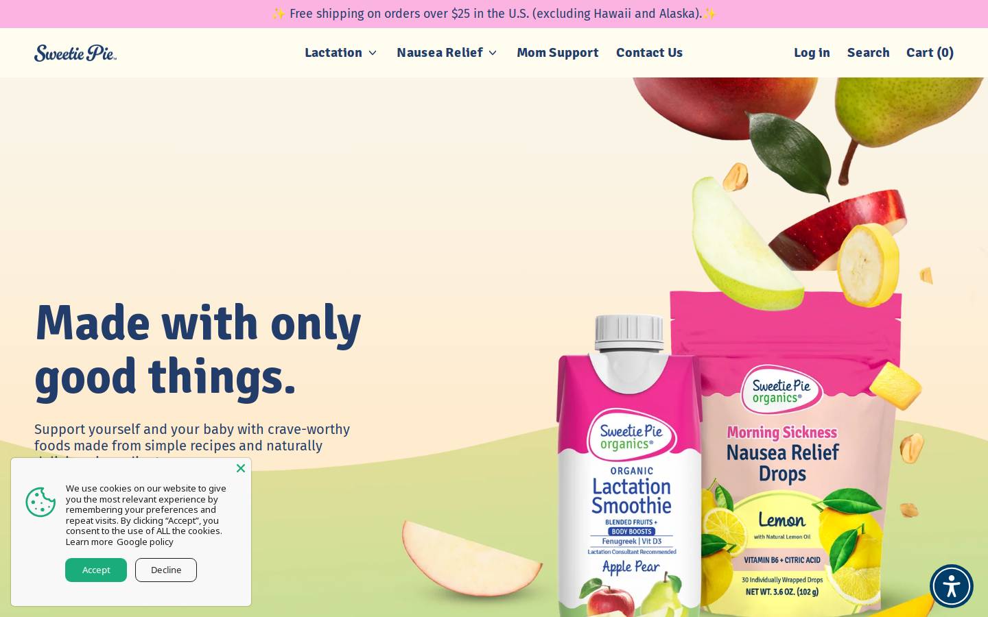 sweetiepiemom.com homepage screenshot