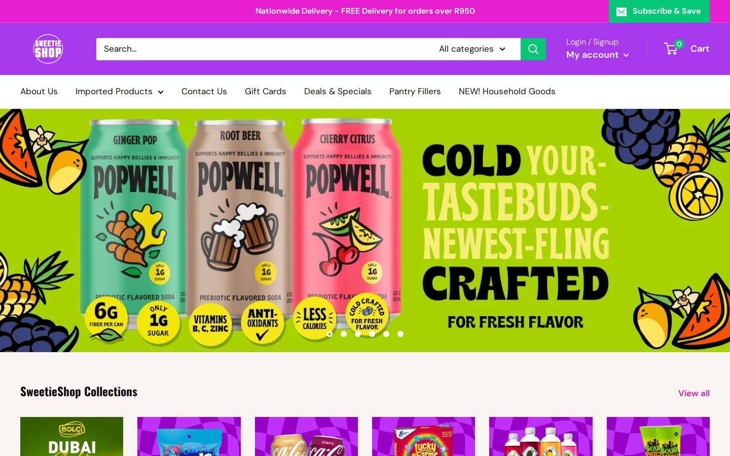 sweetieshop.co.za homepage screenshot