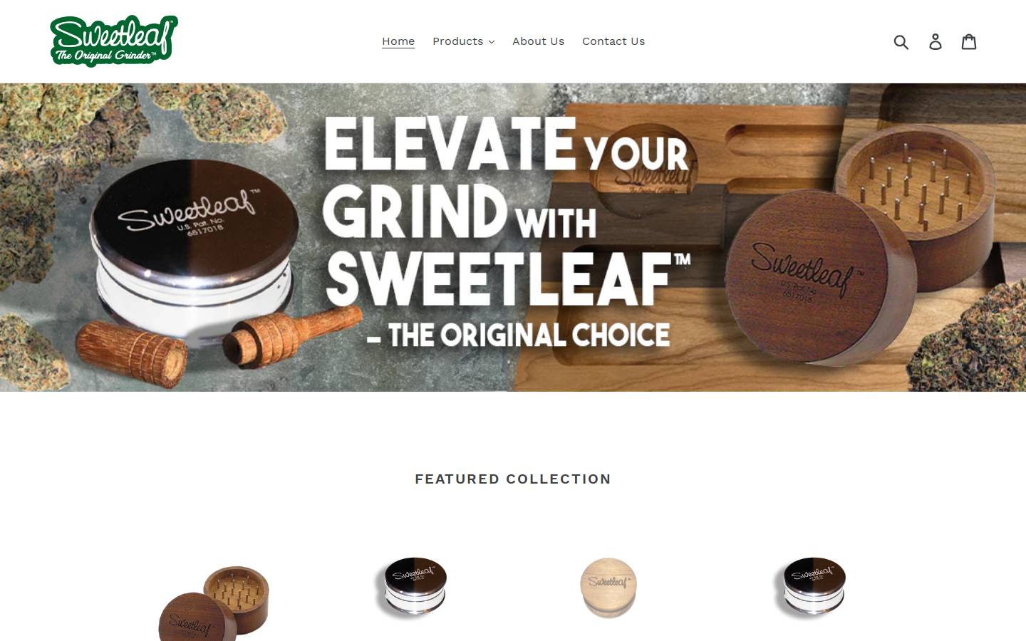 sweetleafgrinder.com homepage screenshot