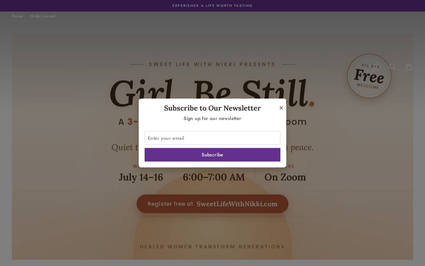 sweetlifewithnikki.com homepage screenshot