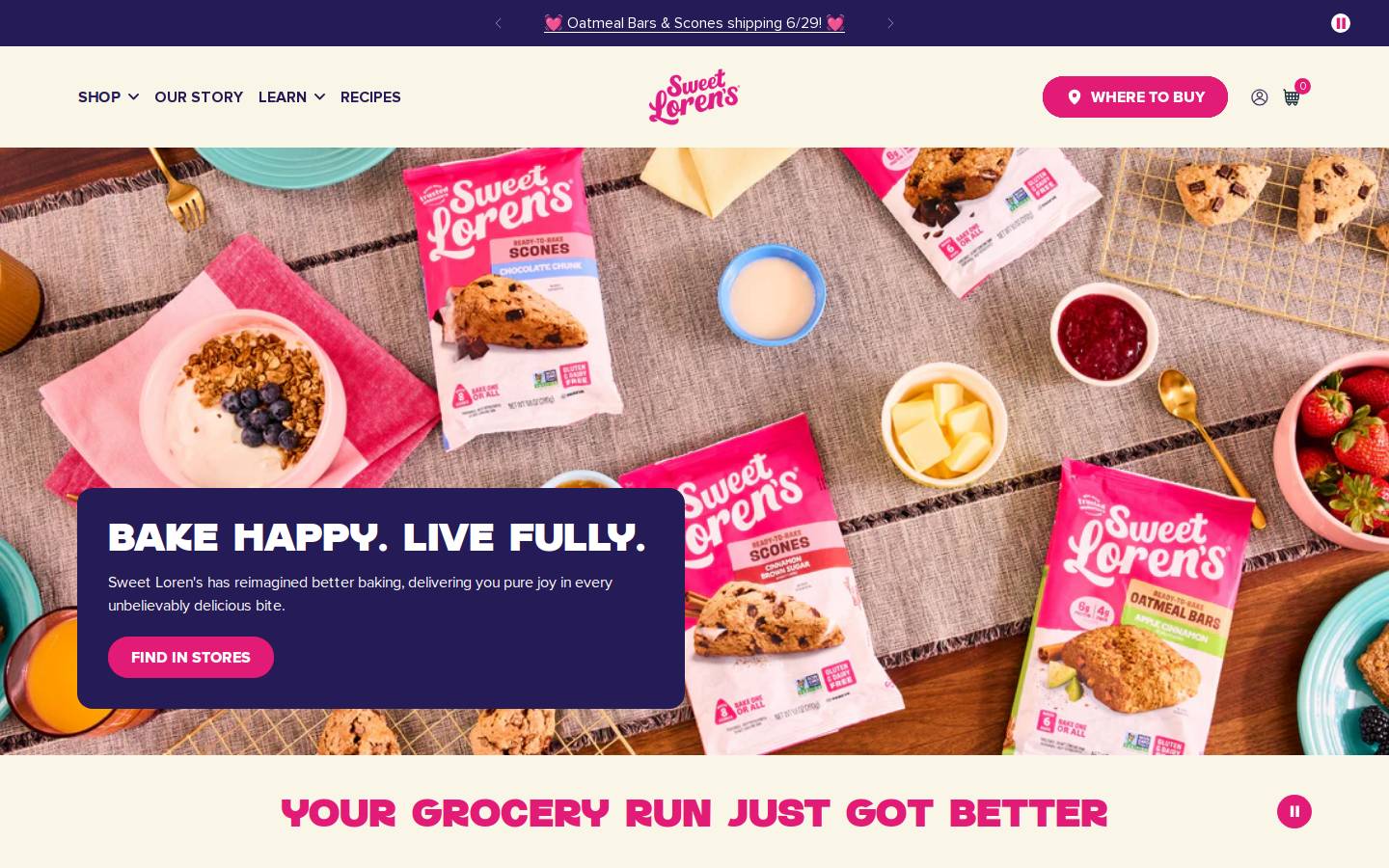 Sweet Loren's homepage screenshot