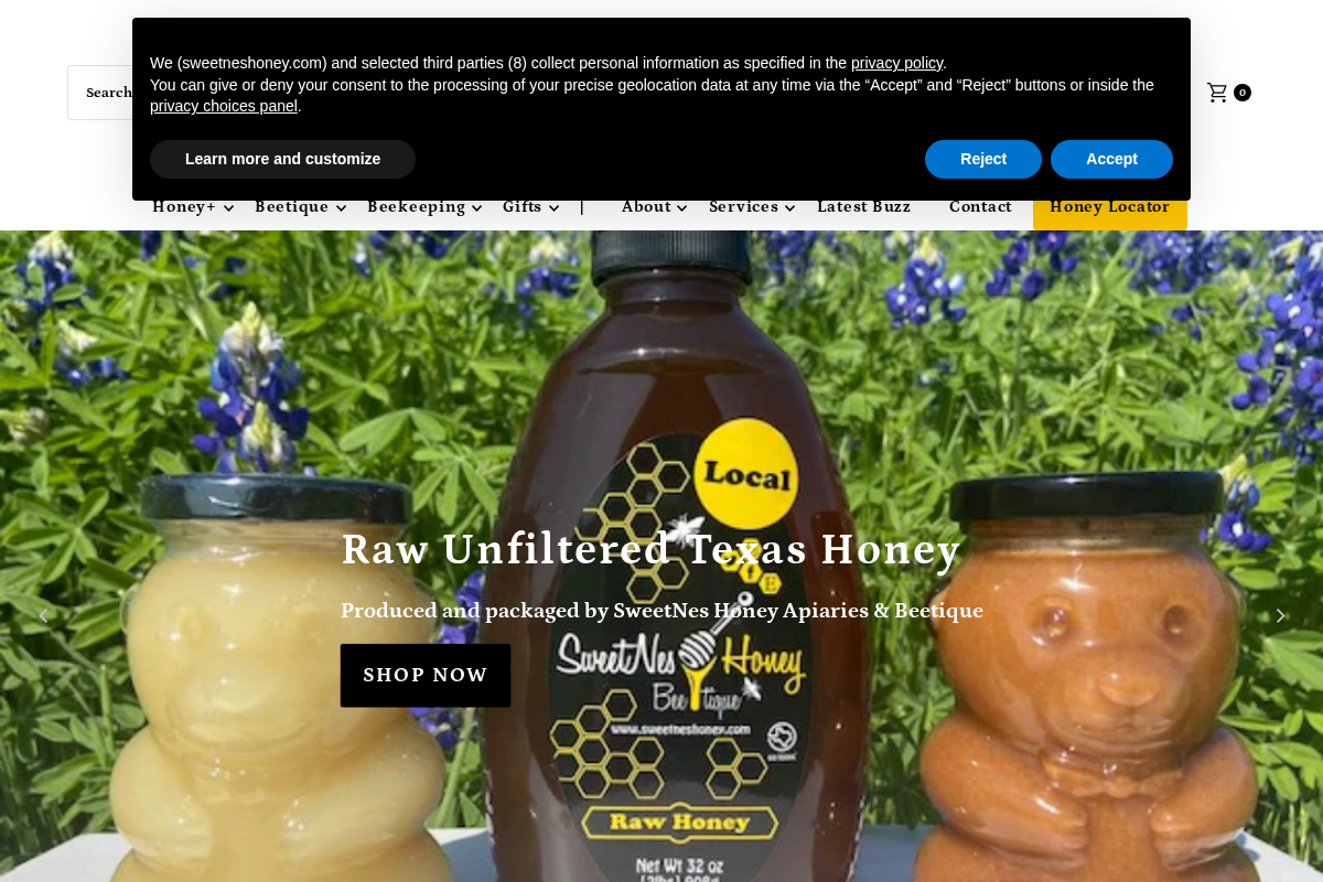 sweetneshoney.com homepage screenshot