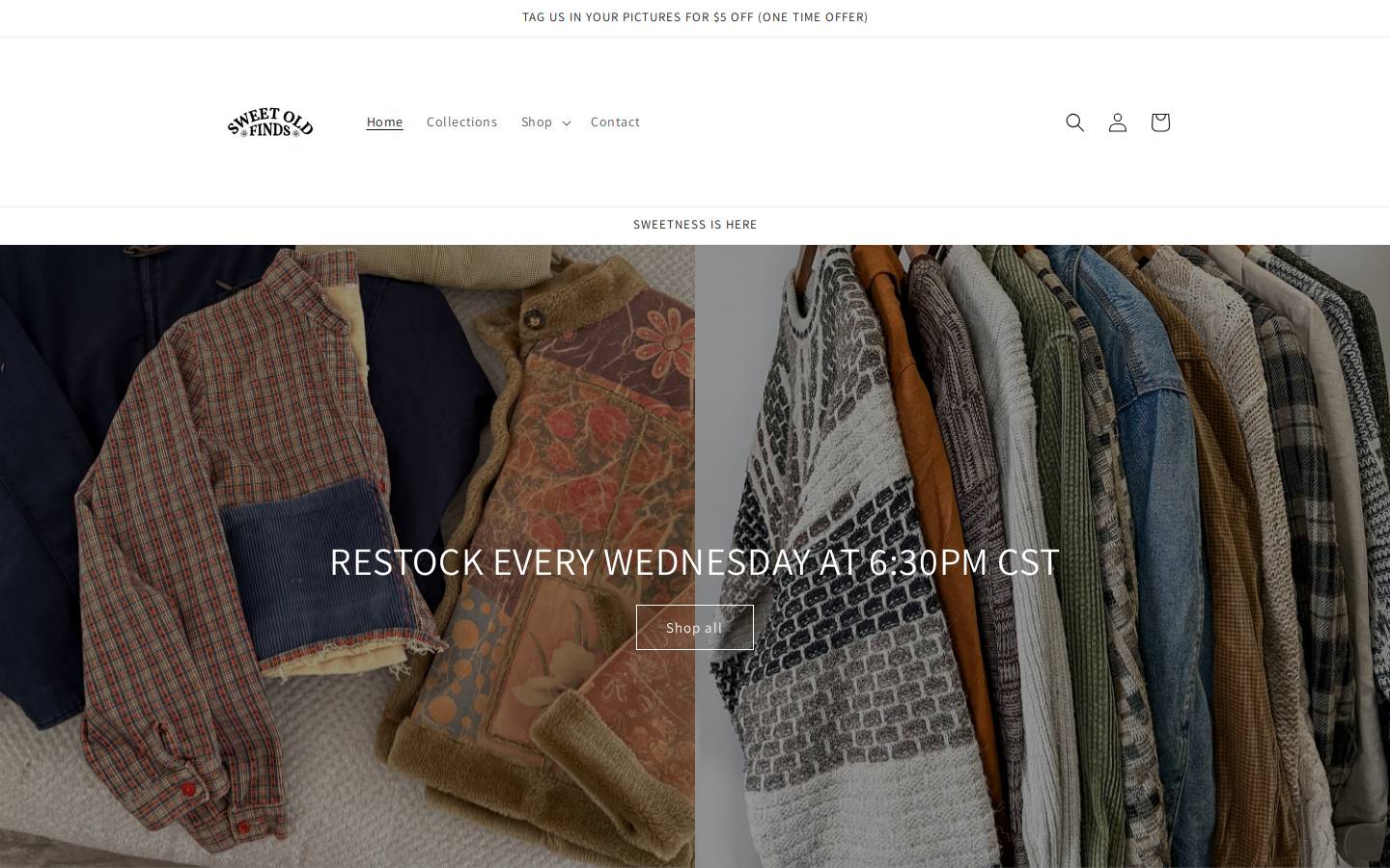 sweetoldfinds.com homepage screenshot