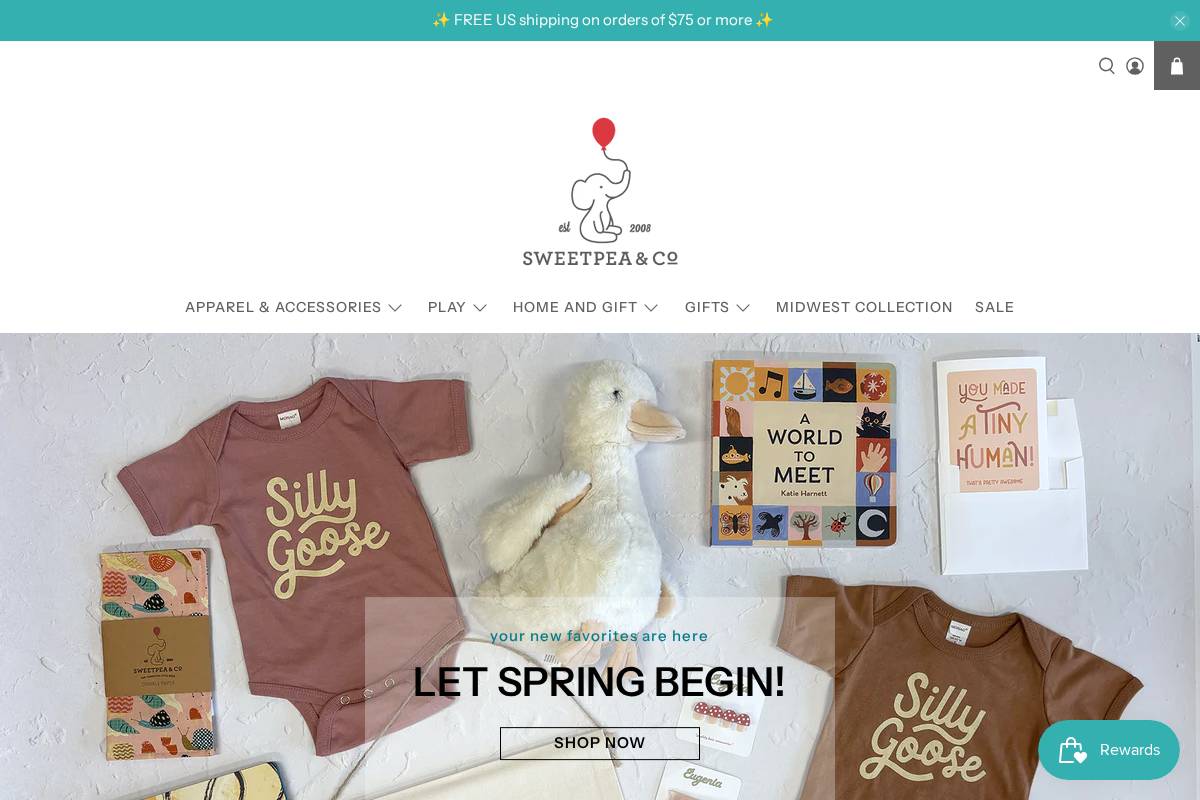 sweetpeaandco.net homepage screenshot