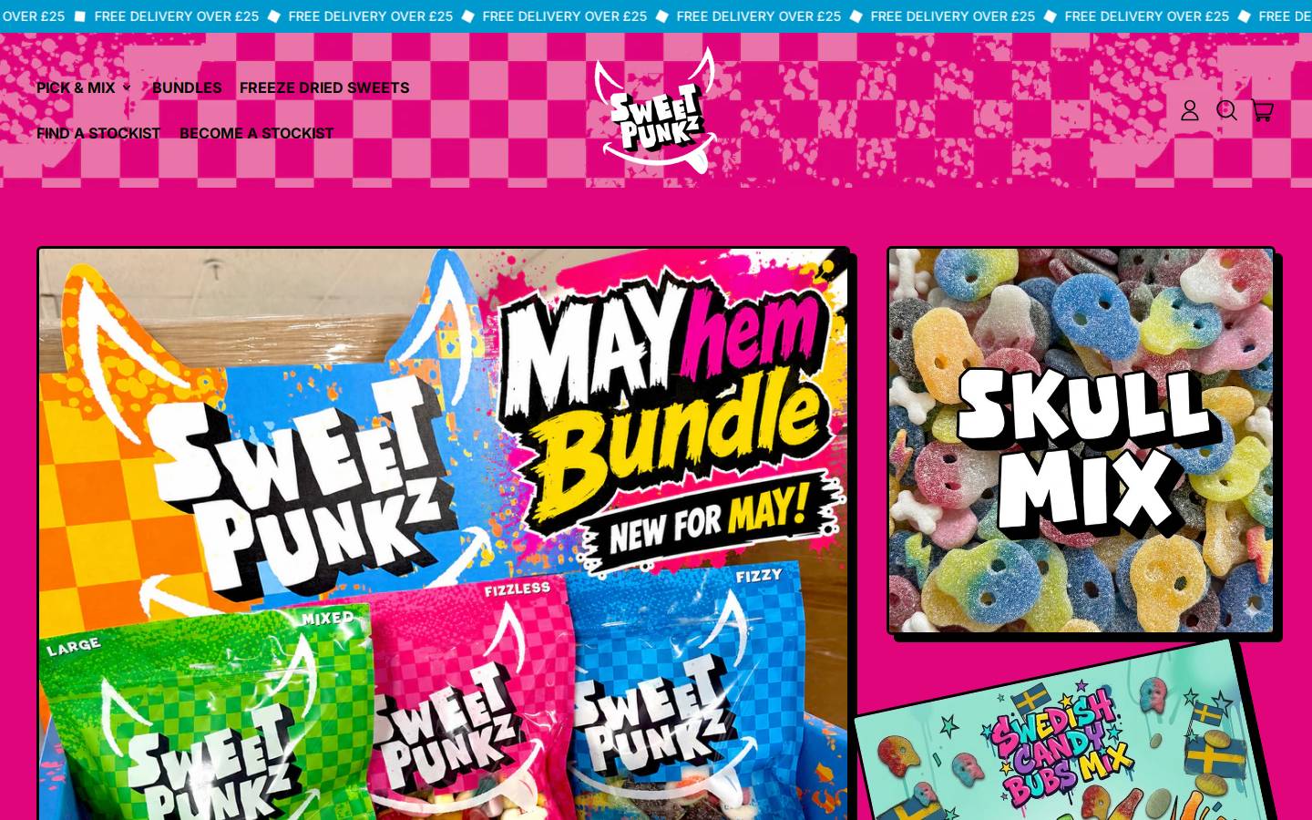 SweetPunkz homepage screenshot