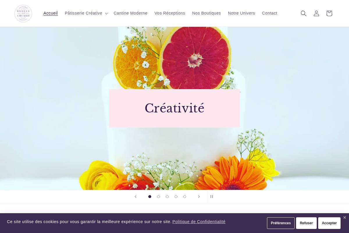 sweetsandcrumbs.fr homepage screenshot