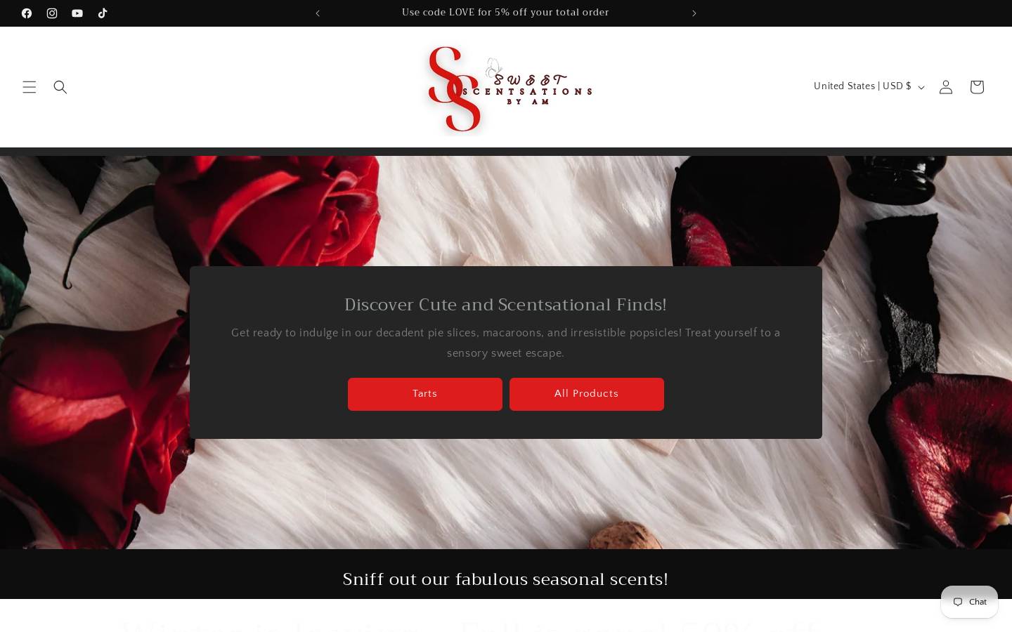 sweetscentsationsbyam.com homepage screenshot