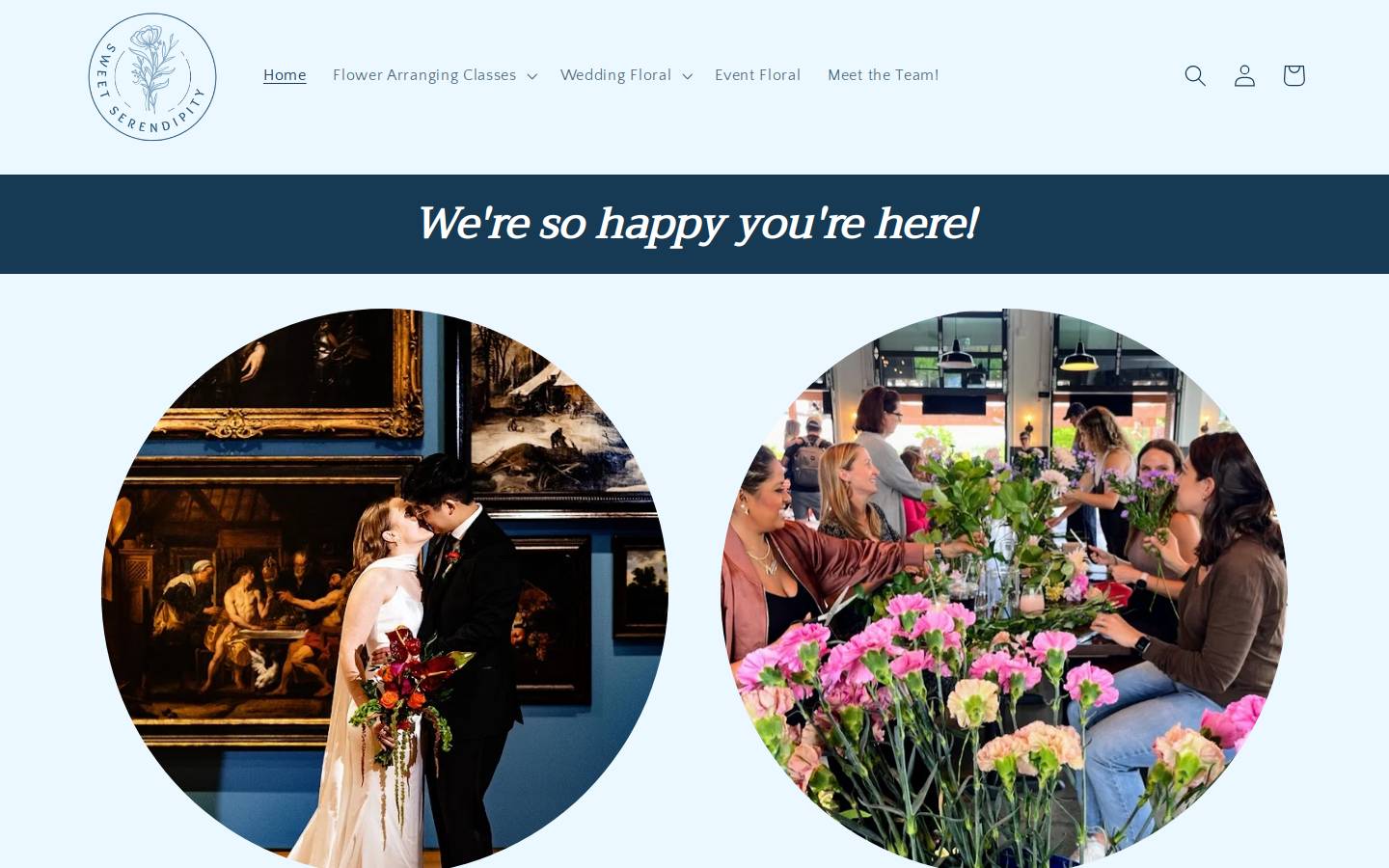 sweetserendipityflowers.com homepage screenshot