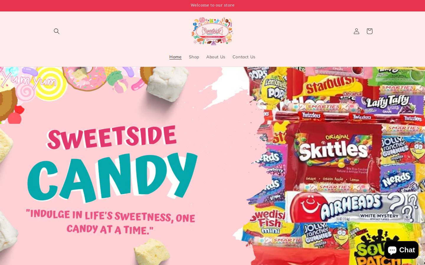 sweetsidecandyco.com homepage screenshot