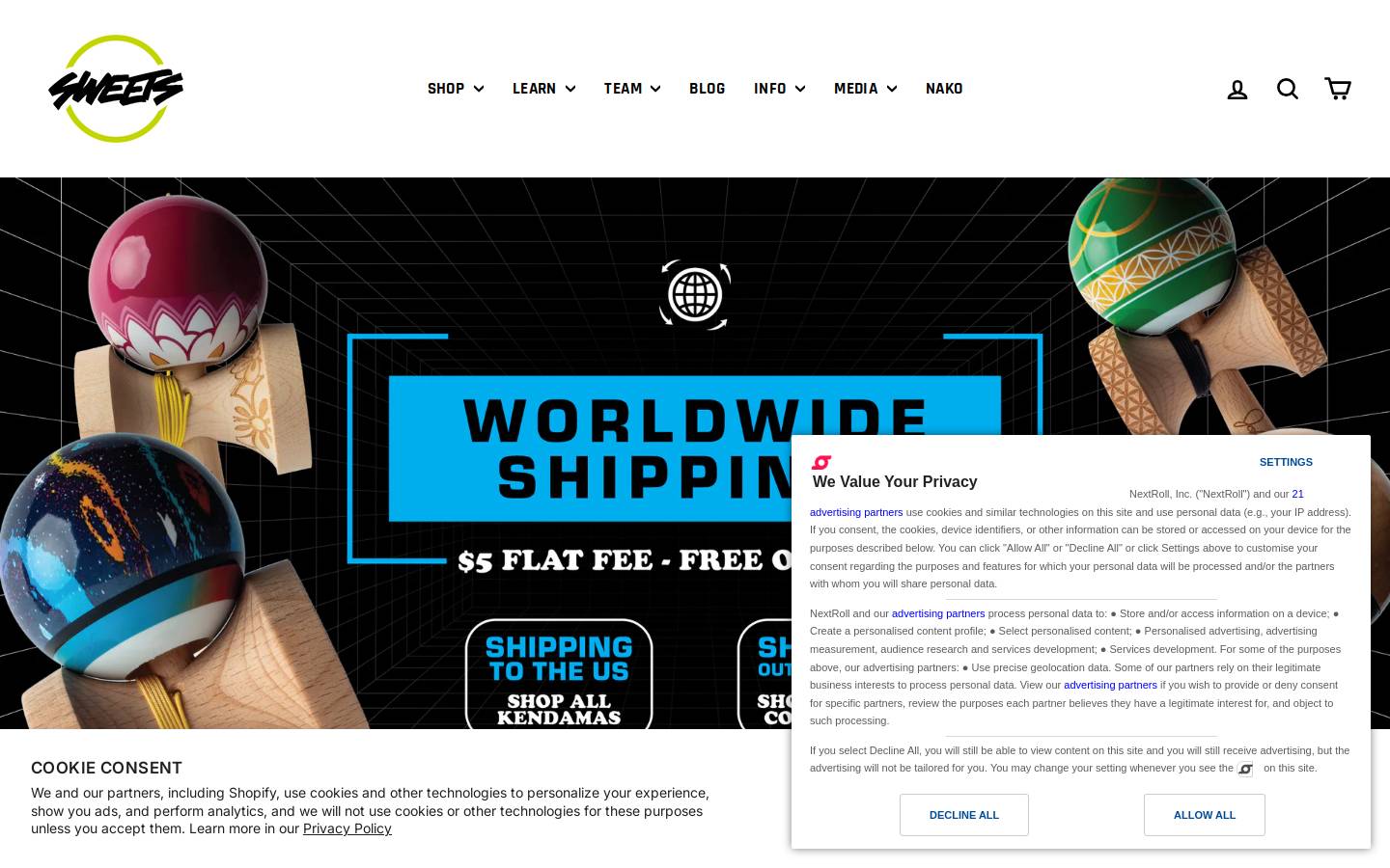 Sweetskendamas homepage screenshot