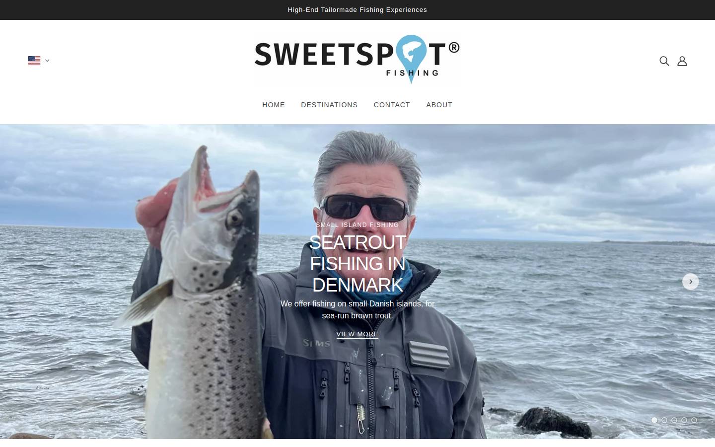 sweetspot-fishing.com homepage screenshot