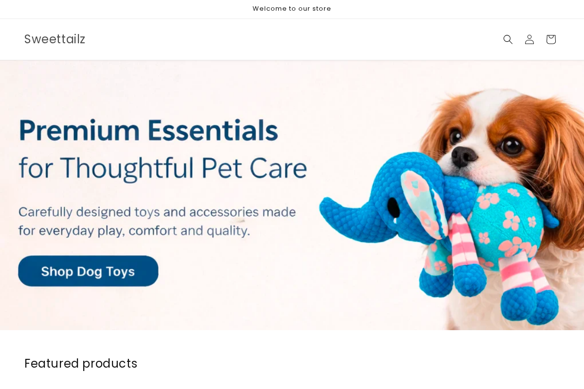 Sweettailz homepage screenshot