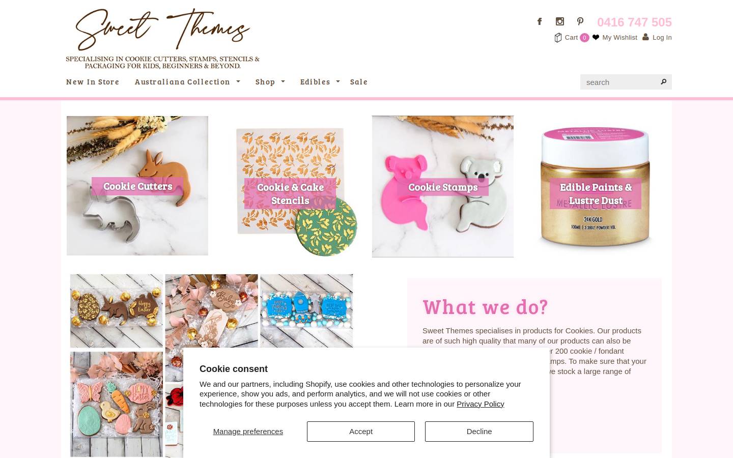 sweetthemes.com.au homepage screenshot