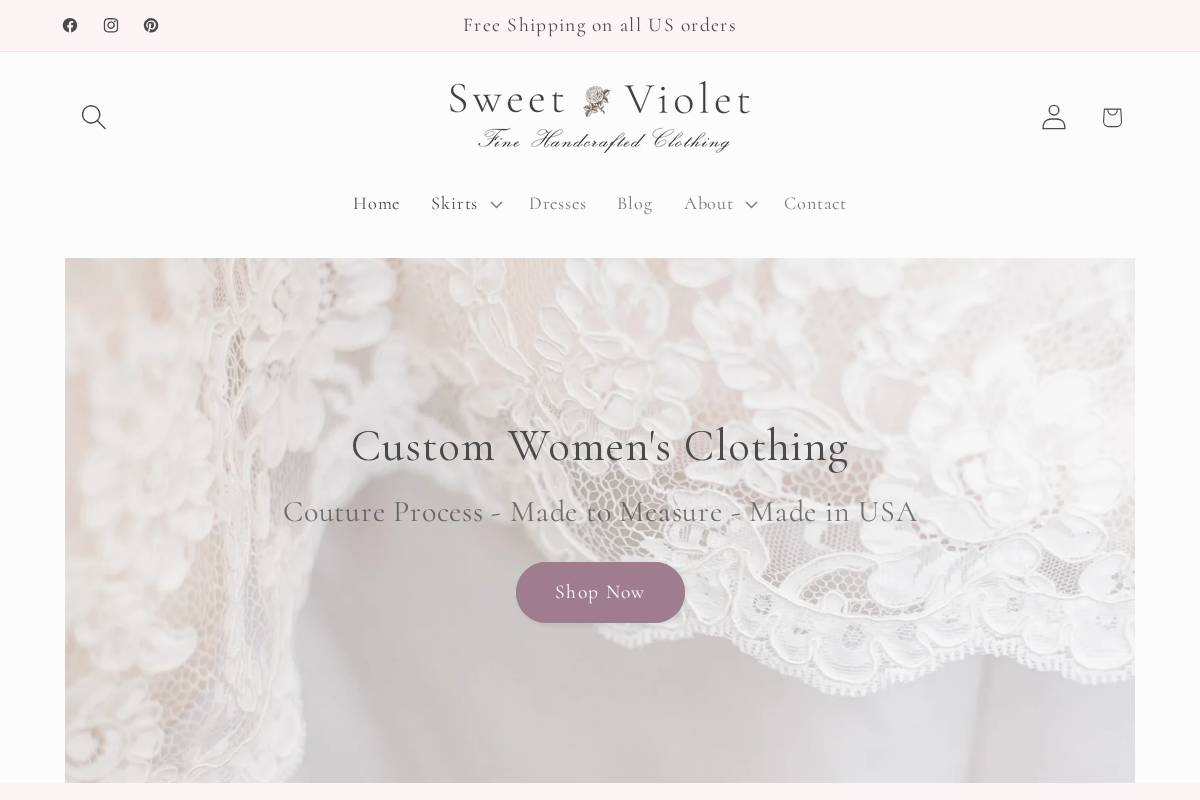 sweetviolet.co homepage screenshot