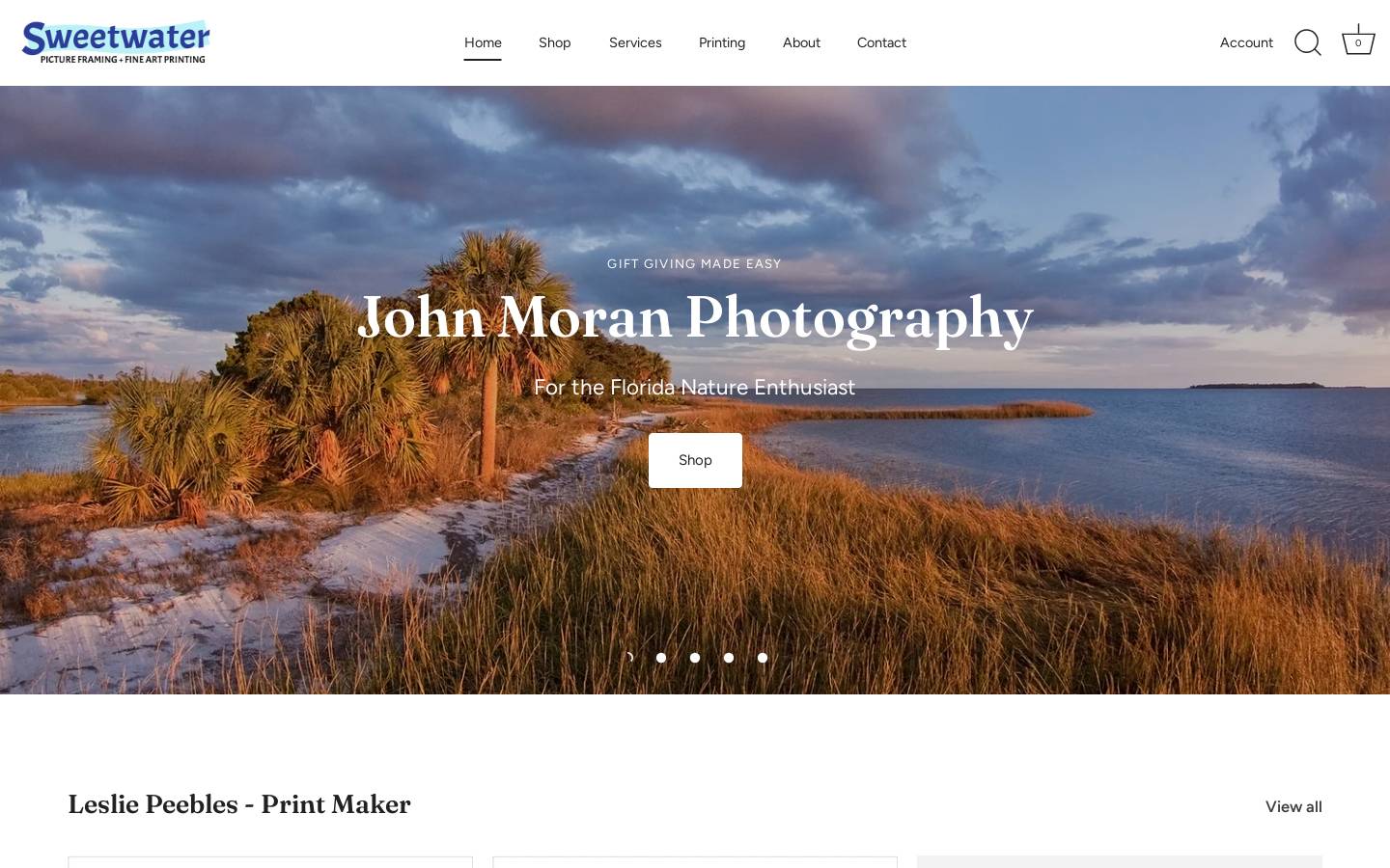 sweetwaterpictureframing.com homepage screenshot