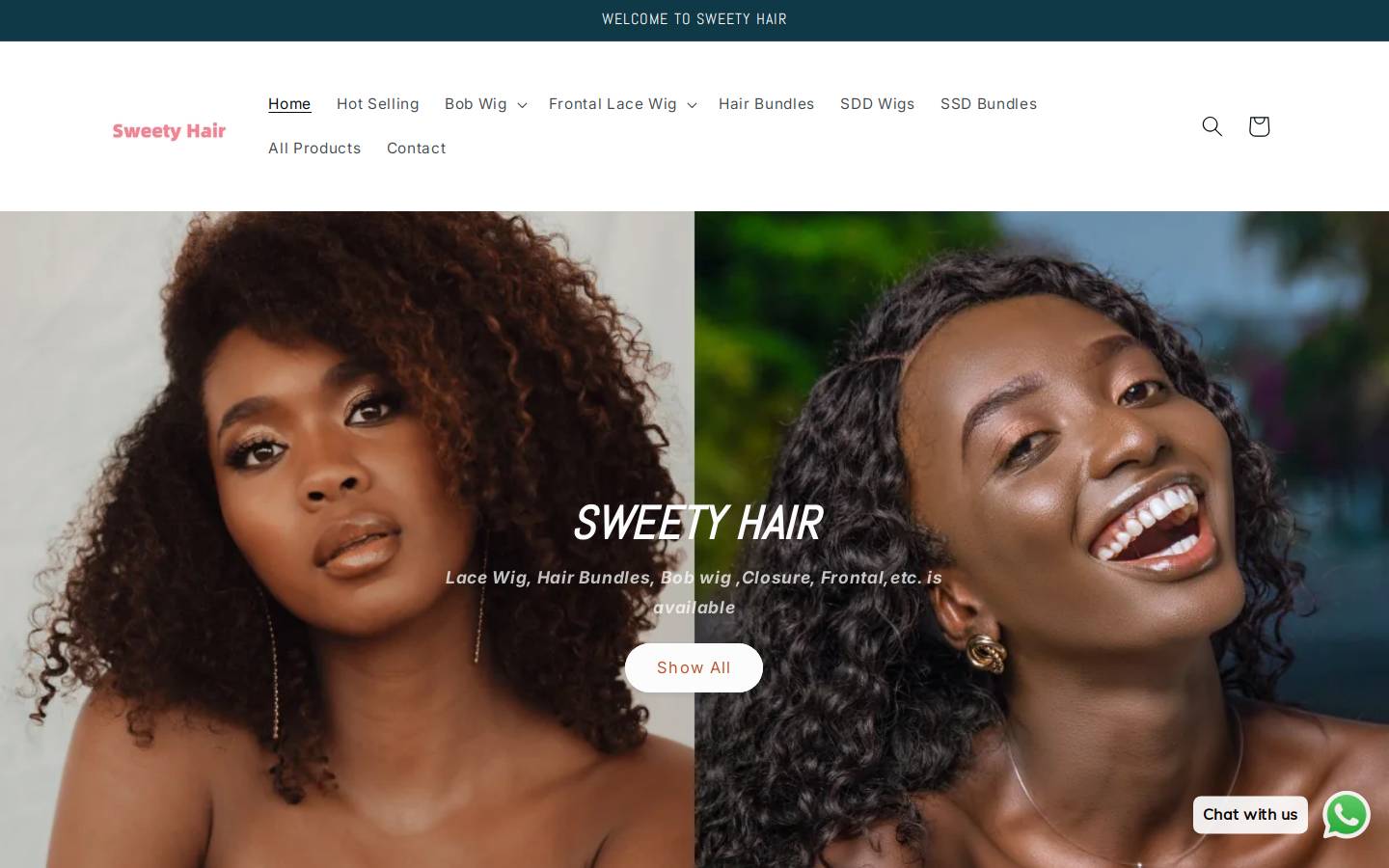 sweetyhair.com homepage screenshot