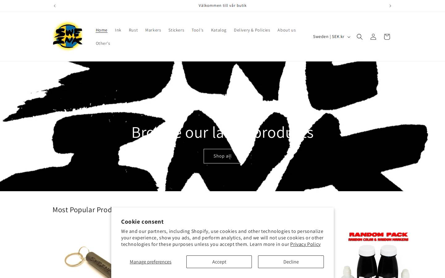 sweink.se homepage screenshot