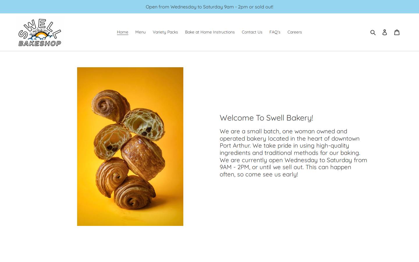 swellbakery.ca homepage screenshot